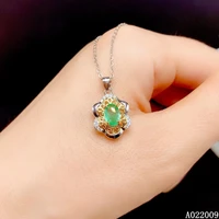 kjjeaxcmy fine jewelry 925 sterling silver inlaid natural emerald luxury girl new pendant necklace support test