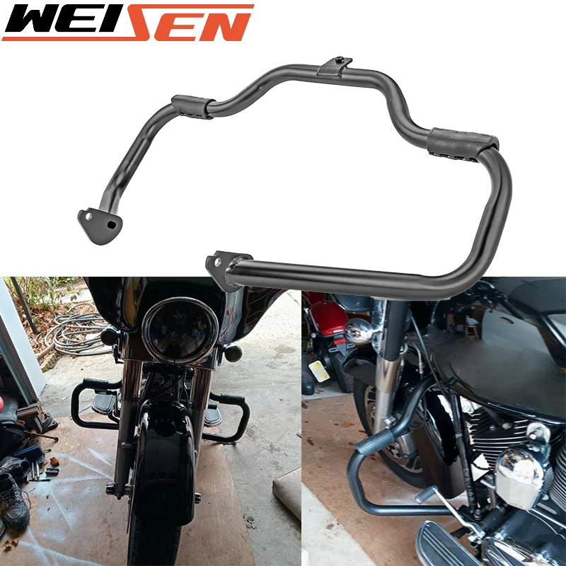 Motorcycle Accessories Mustache Rail Engine Guard Highway Crash Bar Steel For Harley Touring Road King Electra/Street/Road Glide