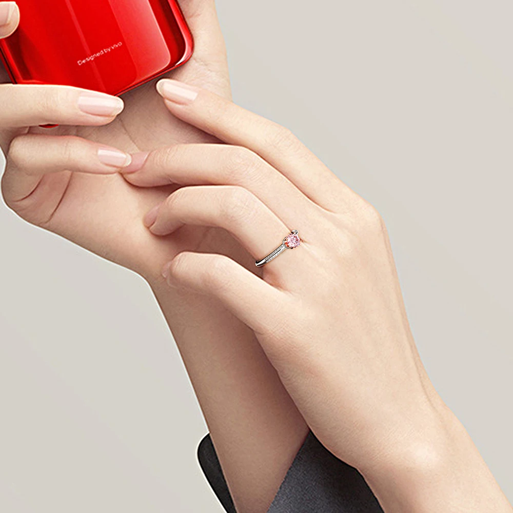 

Wong Rain 925 Sterling Silver Round Cut Created Moissanite Gemstone Wedding Engagement White Gold Ring Fine Jewelry Wholesale