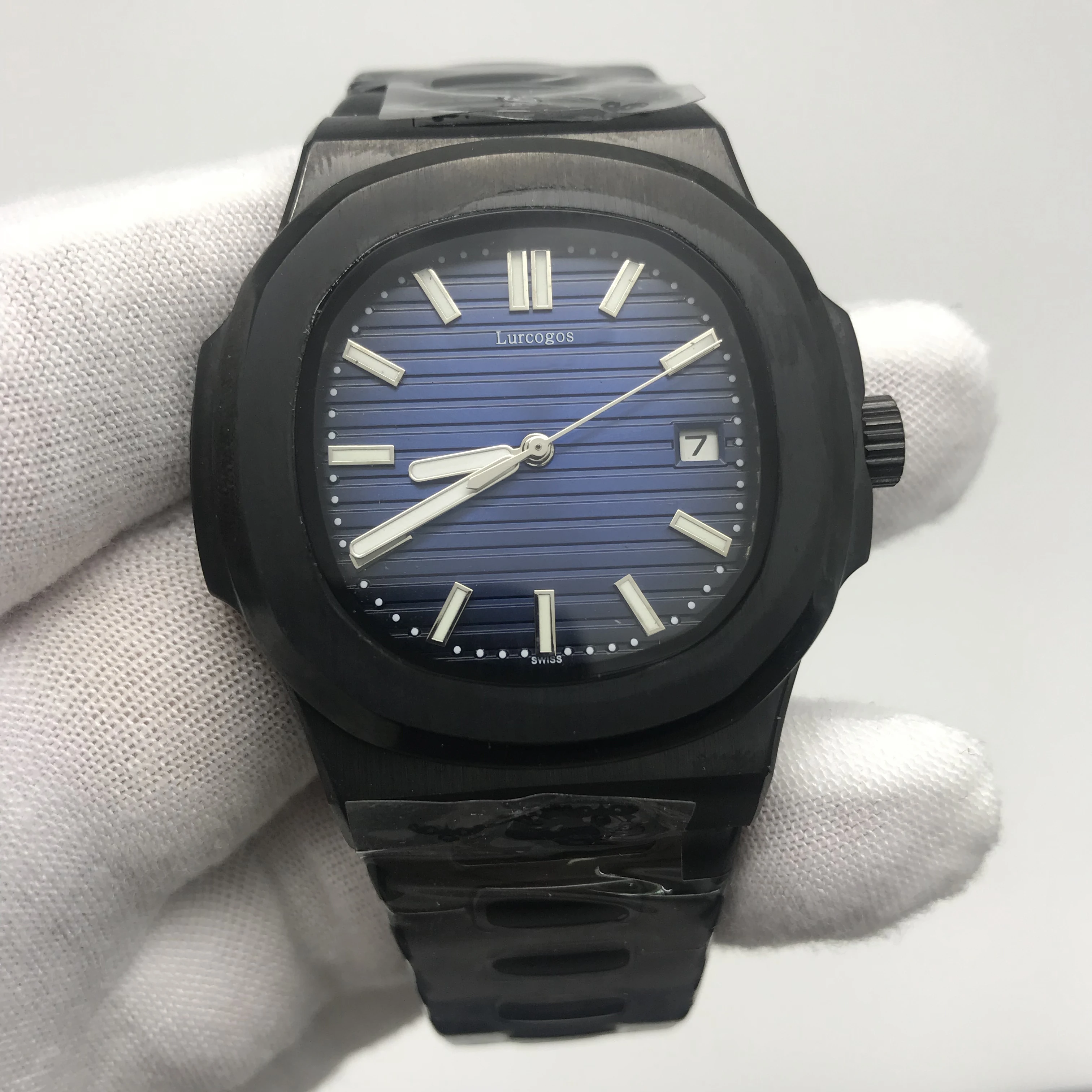 Роскошные Брендовые Часы с черным циферблатом автоматический механизм