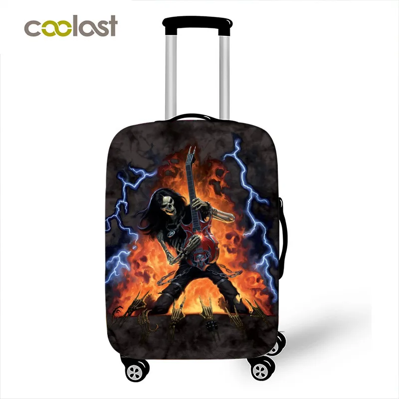 Чехлы для чемоданов с принтом рок черепа игры гитары панк аксессуары путешествий