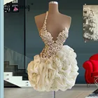 Коктейльное платье на бретельках, с оборками и бисером, короткое, пикантные вечерние платья для выпускного