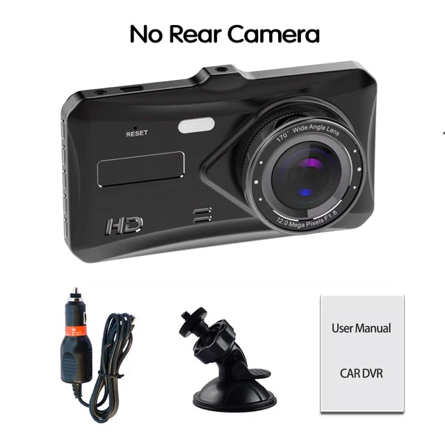No Rear Camera Автомобильный видеорегистратор MaoHooMa, видеорегистратор 4,0 дюйма, FHD 1080 P, автоматическая регистрационная камера, двойной объектив, камера заднего вида, видеорегистратор - Название цвета: No Rear Camera