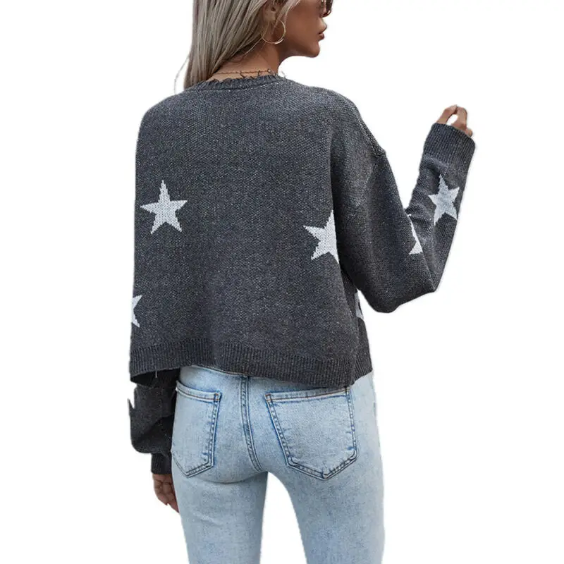 

Women Autumn Winter Long Sleeves Cropped Cardigan Ladies Casual Loose Tops