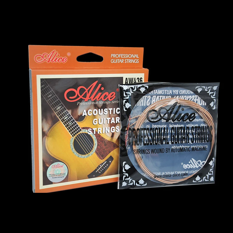 Струны Alice AW436 010 011 012 013 импортные с медным сердечником с защитой от коррозии для Народной акустической гитары струны из сплава фосфорной бронзы