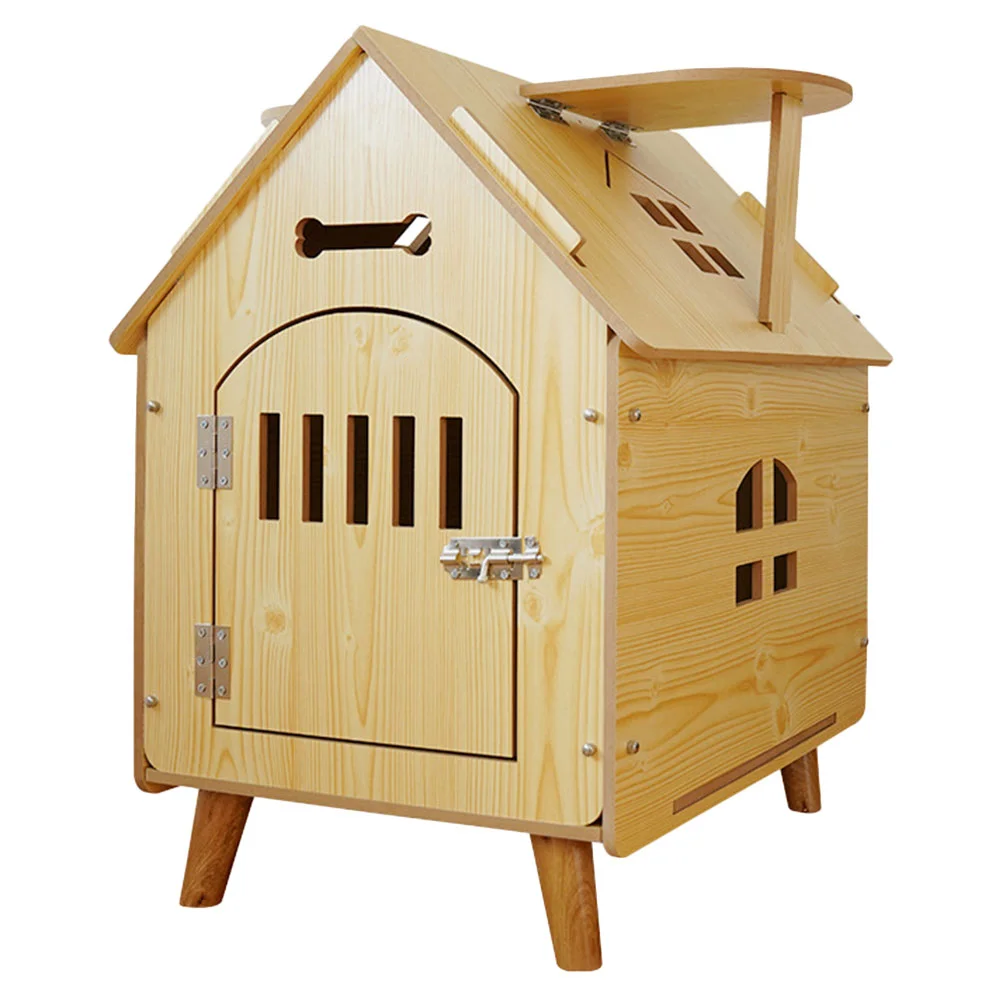 

1Pc Wooden Dog House Garden Home Dog Shelter Indoor Outdoor Dog Wood Crate