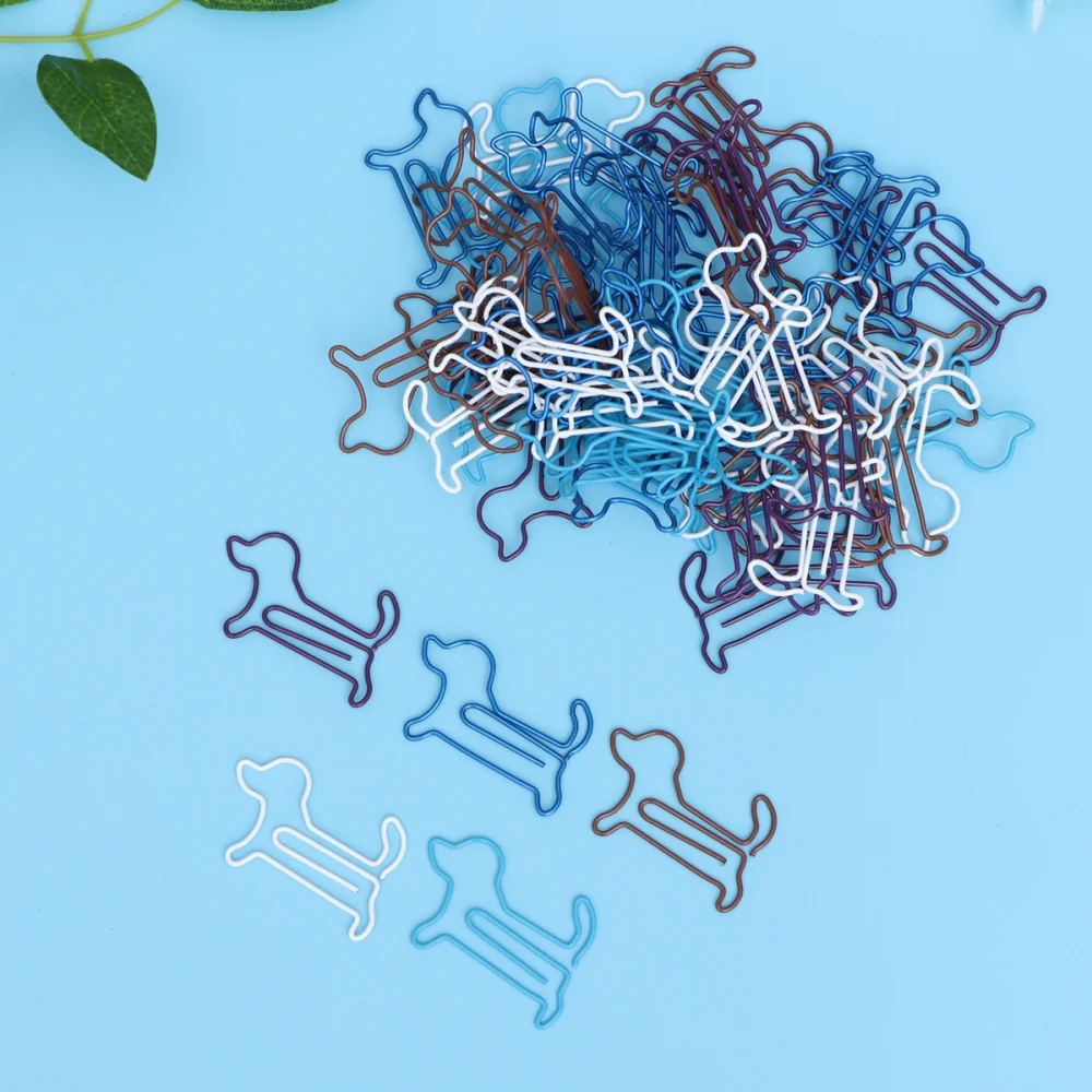 

60pcs Dog Shape Paper Clips Creative Animal Shape for Office School Notebook Agenda Pad (Random Color)