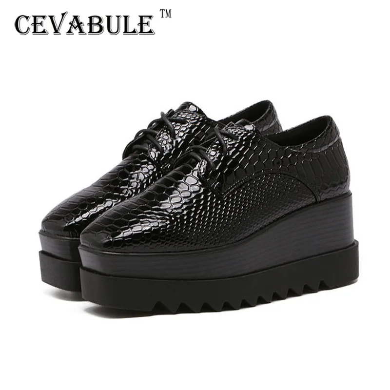 Женские кожаные лоферы CEVABULE черные повседневные туфли женские на низкой