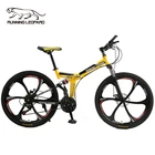 Складной горный велосипед Running Leopard, BMX-байк, внедорожный велосипед, колеса 26 дюймов, стальной корпус, 21 скорость, два дисковых тормоза