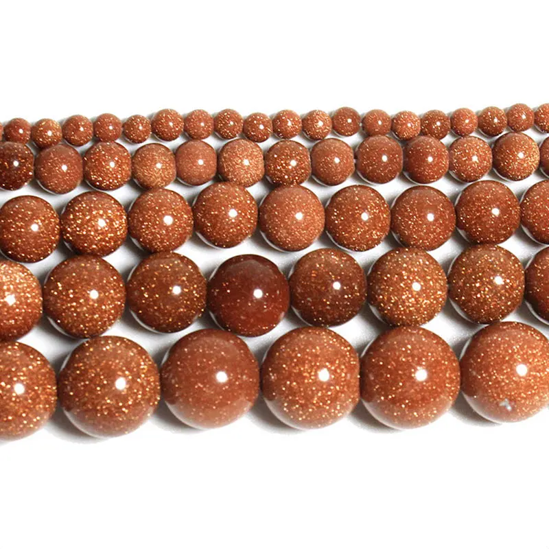 Golden Sand Stone Лучшие натуральные Агаты аметистами тигровый глаз бусины из Лабрадорита каменные бусины для самостоятельного изготовления ювелирных изделий браслет Цепочки и ожерелья 4/6/8/10 мм - Цвет: Golden Sand Stone