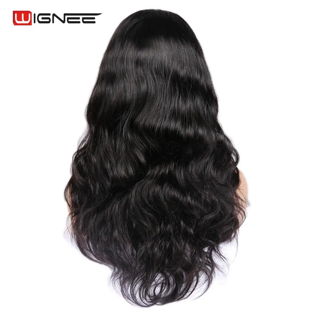 Парики из натуральных волос на кружеве Wignee для черных женщин бразильские волосы