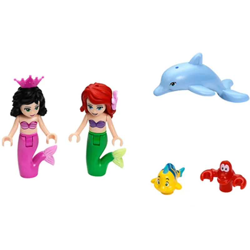 Принцесса замок кирпичи подводный дворец Девушка Строительные блоки