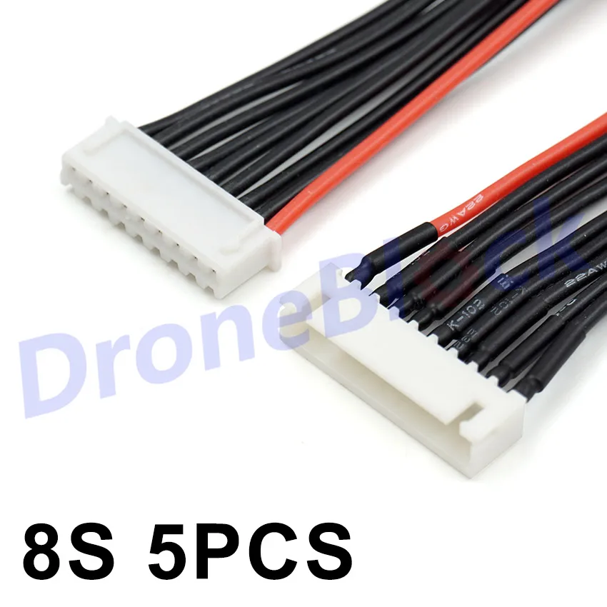 8S 5 шт. LiPo батарея зарядки расширенная линия/провода/разъем 22AWG 200 мм JST-XH балансировки силиконовый кабель 2S 3S 4S 5S 6S 7S 8S - Цвет: 8S