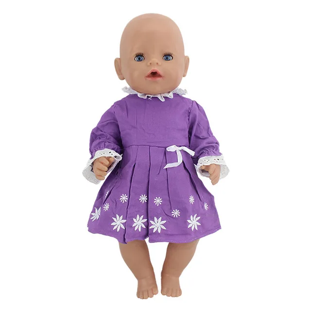 Модное милое платье, костюм, подходит для 43 см, Детская кукла, 17 дюймов, Одежда для кукол, детский лучший подарок на день рождения - Цвет: Цвет: желтый