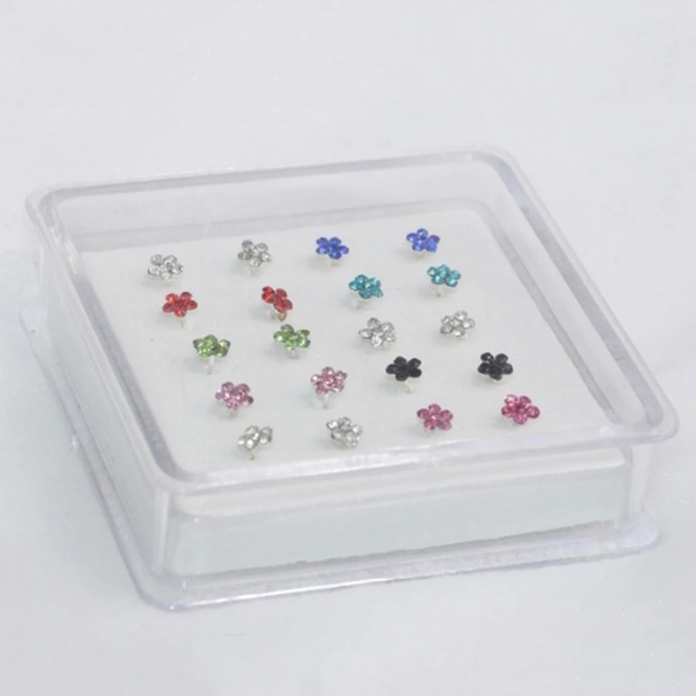 20 шт./кор. женский цветок горный хрусталь посеребренный нос расширитель для