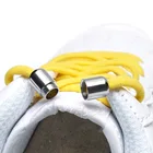 Шнурки эластичные круглые с металлическим замком для обуви для мужчин и женщин, шнурки резиновые без завязывания, 1 пара, теннисные туфли с кружевами