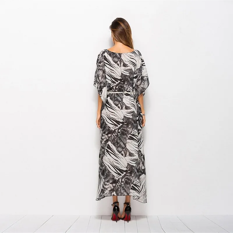 Женское шифоновое платье летнее с богемным принтом свободное повседневное