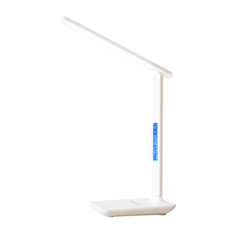 

Led Office Desk Lamp Eye Protection Touch Dimmable Foldable With Calendar Temperature Alarm Clock table Reading Light