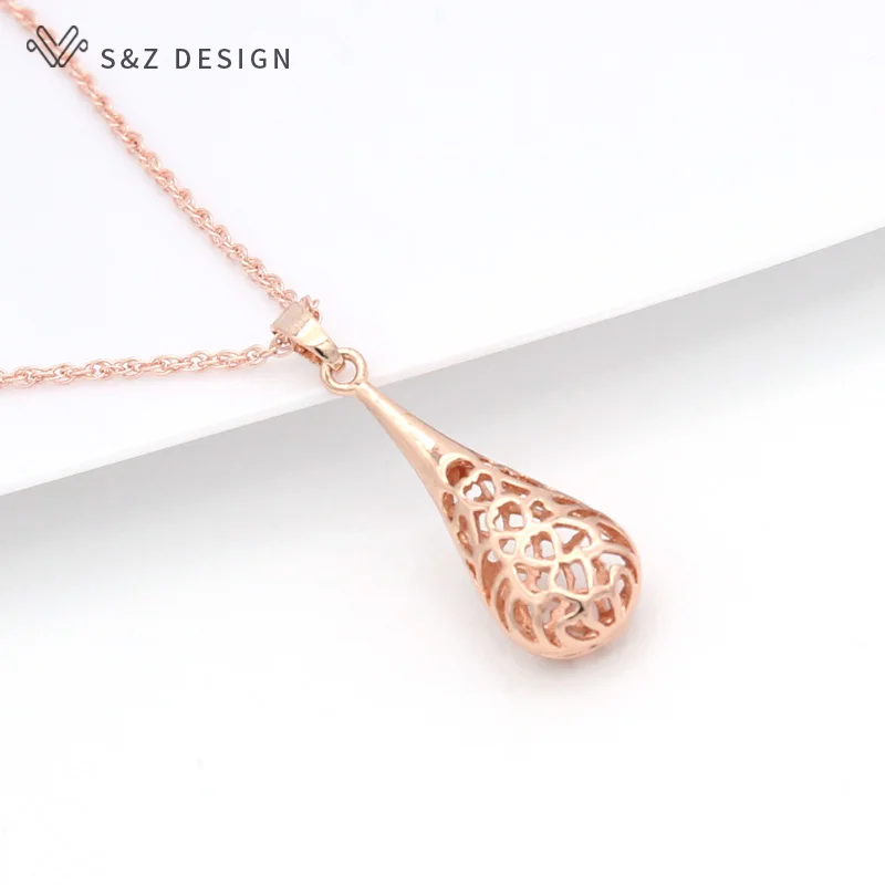 Женский винтажный Ювелирный Комплект S &amp Z серьги-подвески из розового золота 585