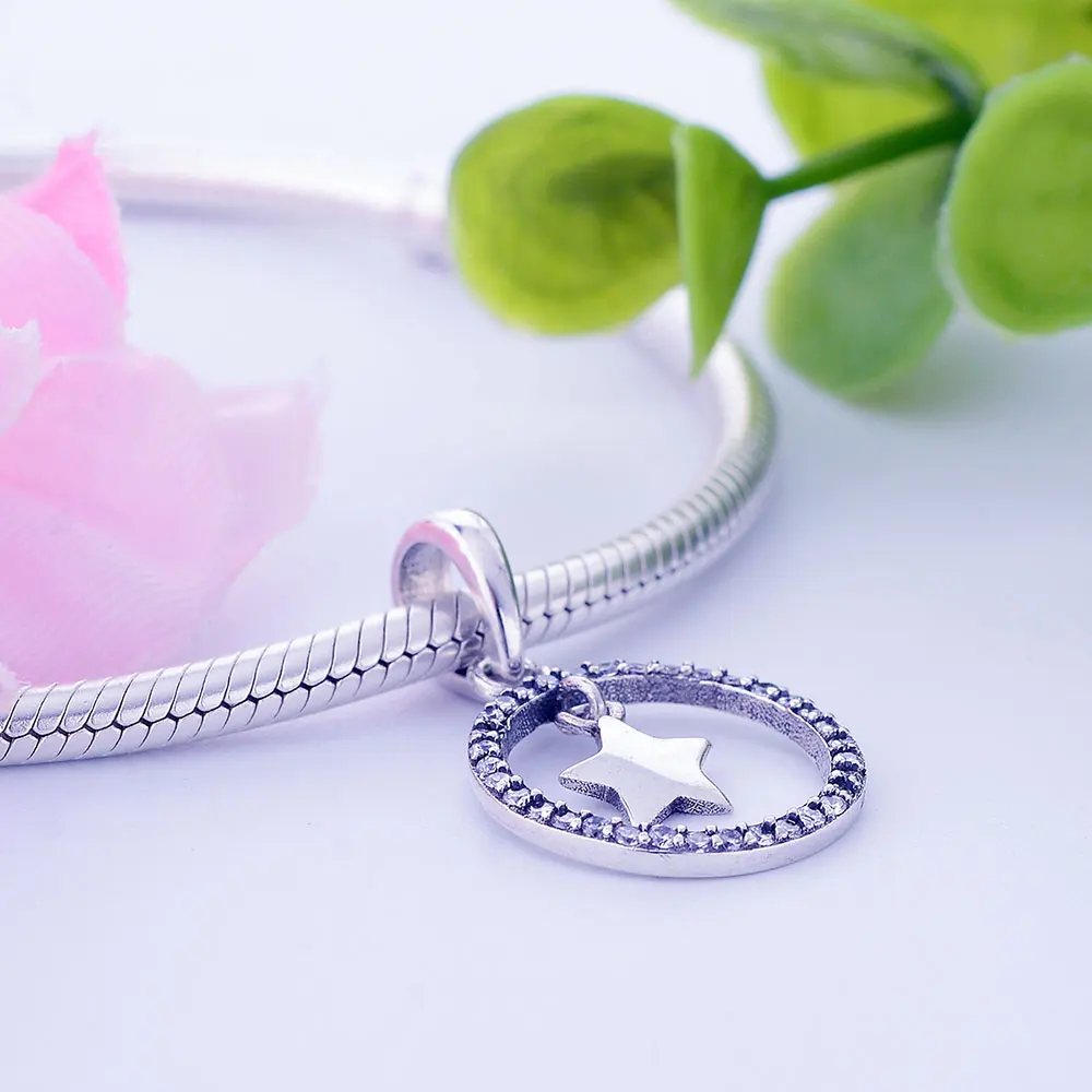 Подвеска для браслета Pandora из серебра 925 пробы с фианитами | Украшения и
