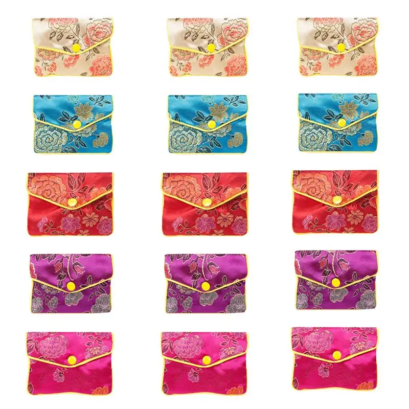 

15Pcs Chinese Style Jewelry Pouch Bracelet Storage Bag Cloth Coin Purse