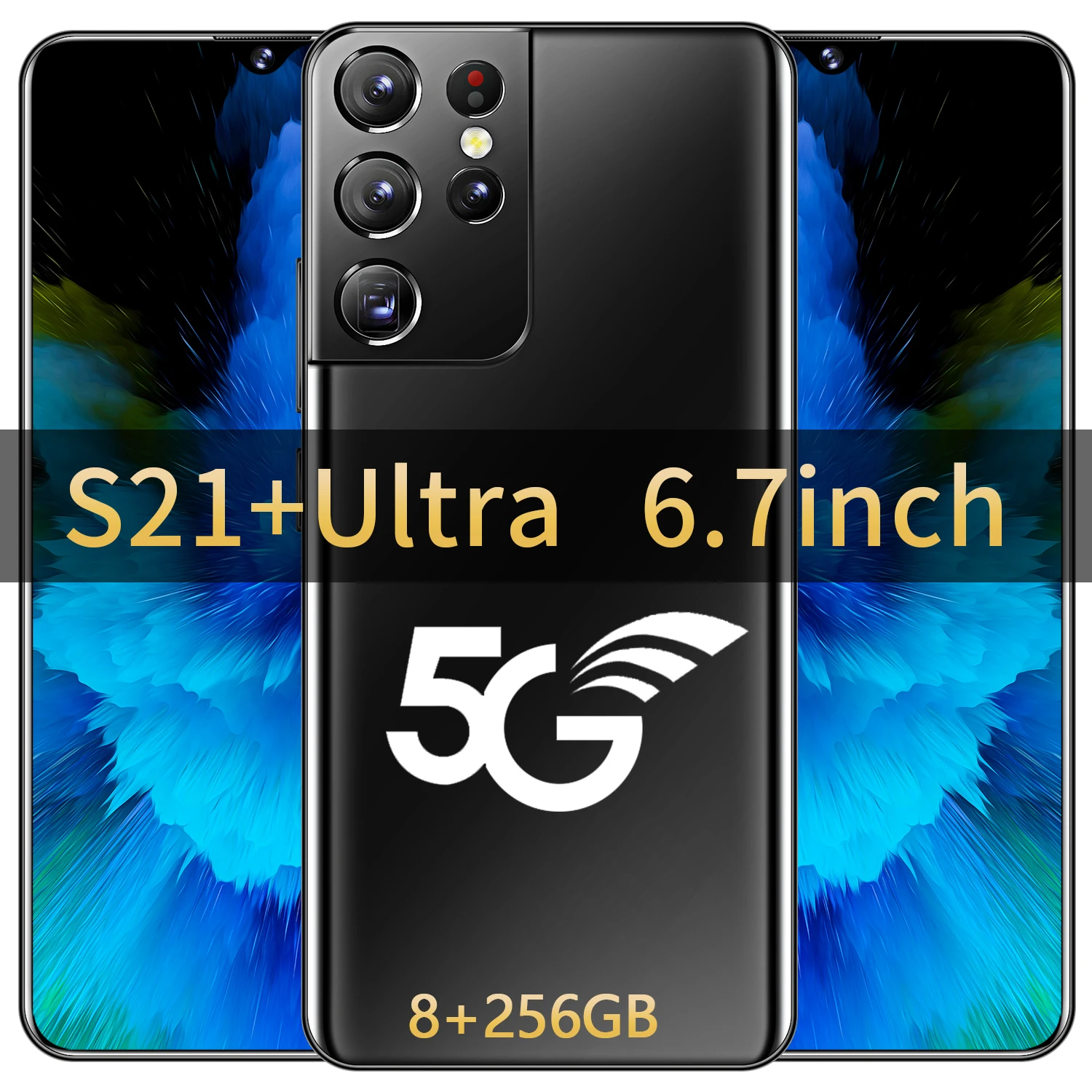 

5G Smartphone Snapdragon888 Sansumg S21+ Ultra Galax 10 Core Mobile Phone Global Version 6800mAh 6.7Inch Cellphone