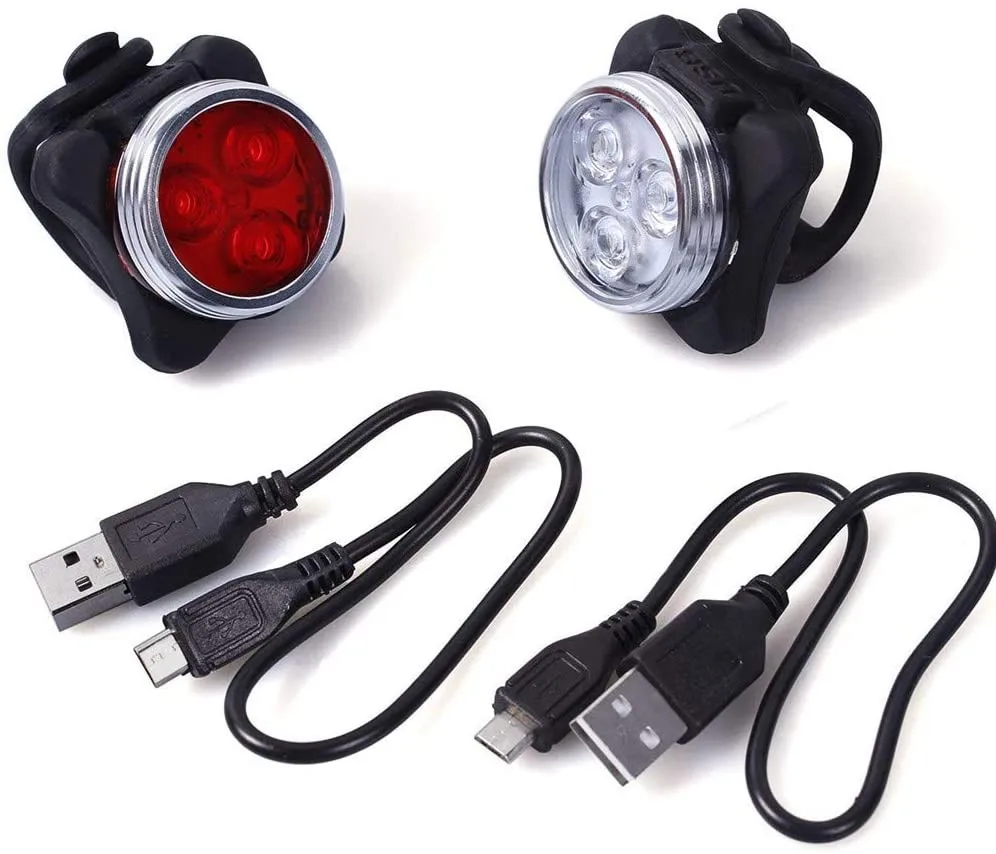 

2pcs Bike Front Rear Light Set Usb Rechargeable Bicycle Headlight Waterproof Led Bike Lights With Cycling Taillight 2021