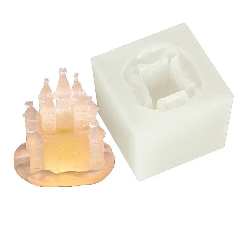 

3D Castle Silicone Mold Fondant Sugarcraft Cake Mould Epoxy Resin Jewelry Tools