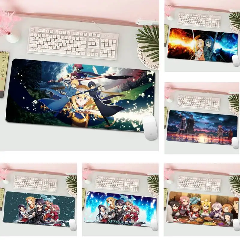 

Резиновый коврик для мыши Sao Kirito для игрового стола, ноутбука, игровой коврик для мыши XL, большой игровой коврик для клавиатуры, настольного ...
