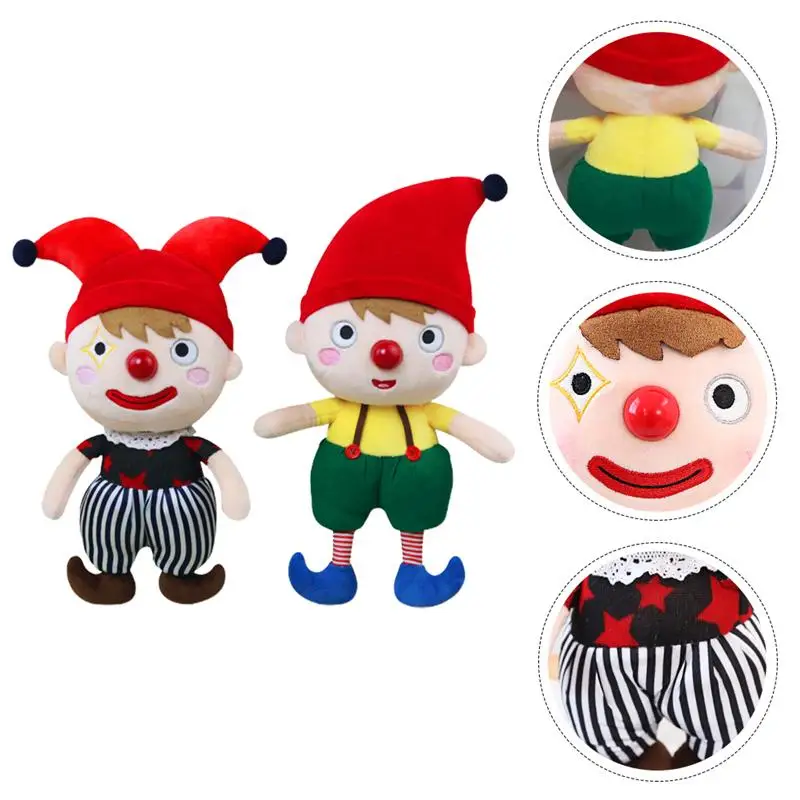 

2pcs Adorable Plush Clown Dolls Novel Children Birthday Gifts Decoration NEW YEAR Party Kids Gift
