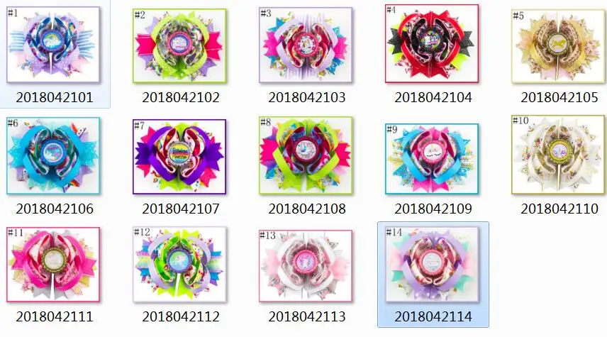 mix color min is 5pc 10 шт 4," Вдохновленный Единорог волос Луки мультяшный Радужный Единорог заколки для волос с днем рождения банты - Цвет: mix color min is 5pc