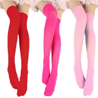 candy color thigh high stockings sexy cosplay women warm stocking nightclub elastic medias for sexy lingerie