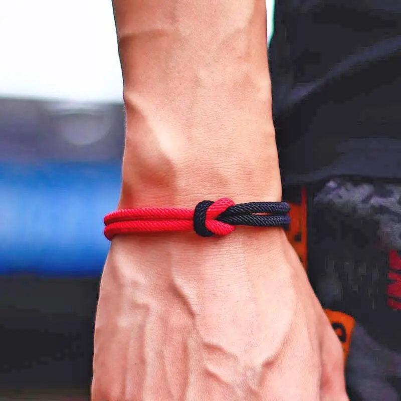 Мужской браслет Fashion Handmade Double Milan Rope для выживания на открытом воздухе из нержавеющей стали с оберткой из мужского браслета для него в подарок.