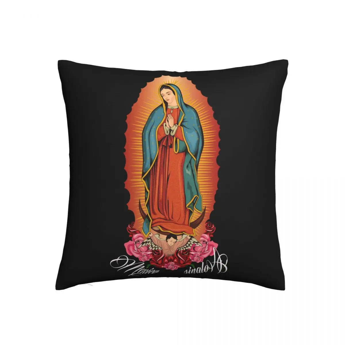 

Our Lady Of Guadalupe Square Pillow Cases Virgin Mary Christian Cushion Cover Awesome Decorative Pillowcase for Home 40x40cm