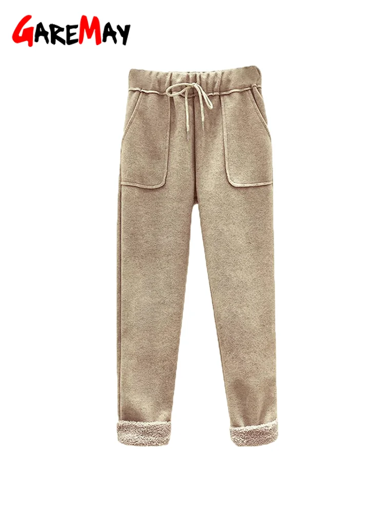 GareMay Women Winter Cashmere Harem Pants Thick Warm Female Loose Casual For Wide Leg Trousers | Женская одежда