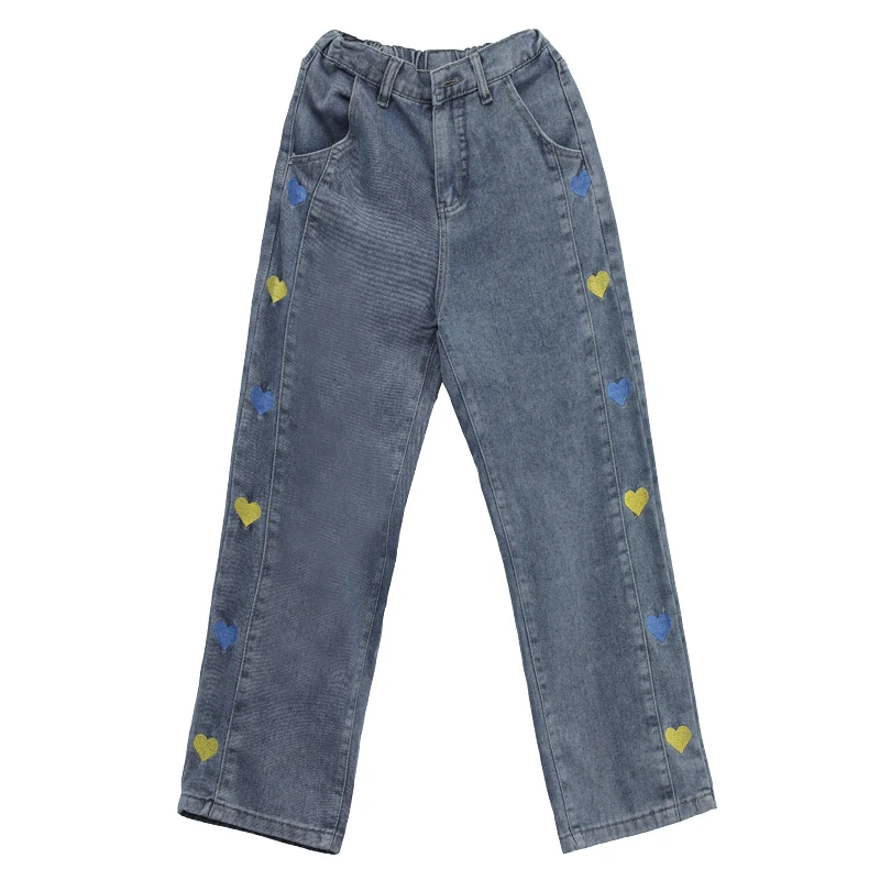 

jeans new female autumn/winter 2020 show thin loose trousers wide-legged pants trousers of tall waist straight