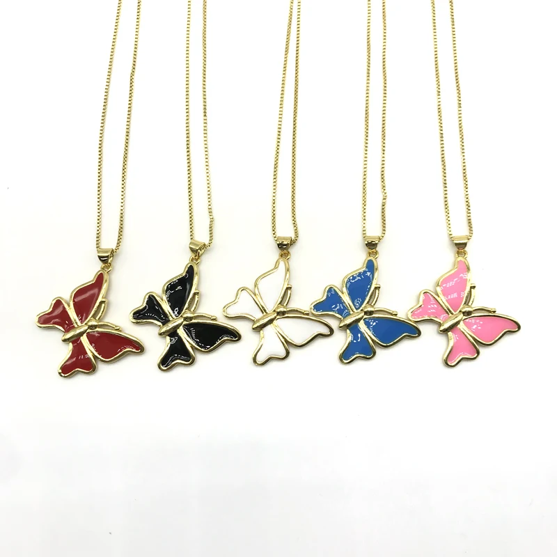 5PCS/lot Enamel Butterfly Children Women Jewelry Pendants Necklaces Party | Украшения и аксессуары