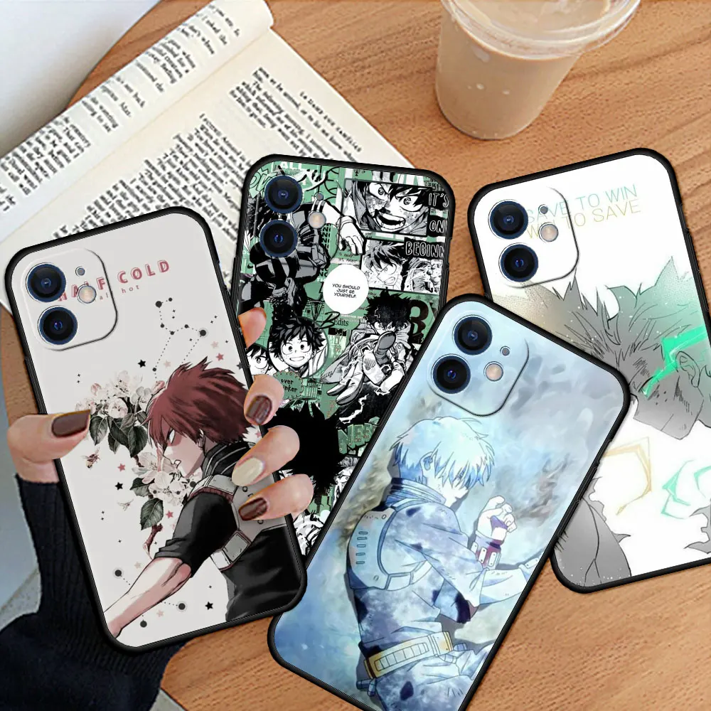 

Silicone Phone Case For iPhone 12 13 Mini 11 Pro Max 7 8 6 6S Plus XR X XS 5 5S SE 2020 Cover Funda My Hero Academia Midoriya