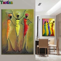 vintage three african women diy diamond painting mosaic full squareround drill cross stitch puzzle embroidery 5d home decor