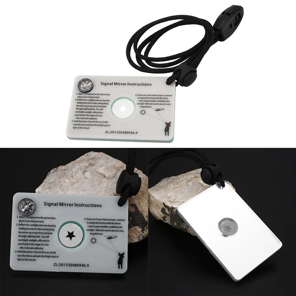Военные зеркала сигнальное стекло зеркало со свистком/компасом/шнурком