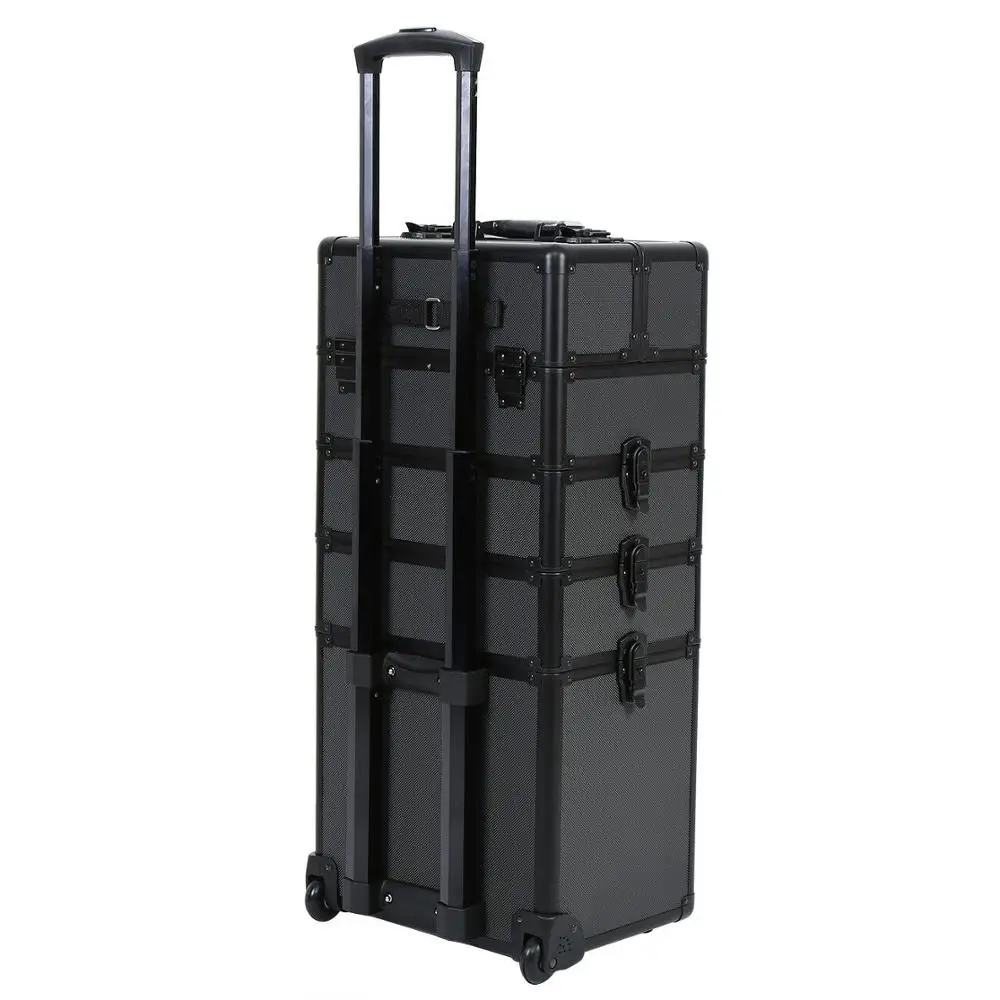 Многослойный вместительный косметический чехол для женщин чемодан на колесиках