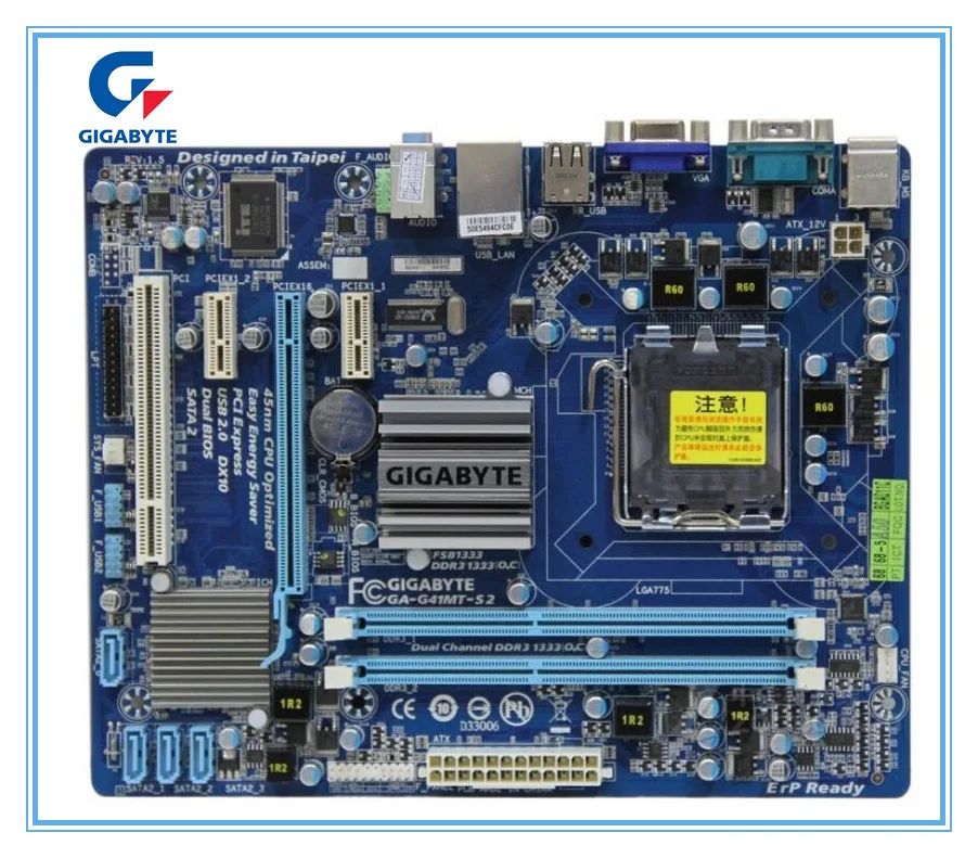 Gigabyte GA-G41MT-S2 материнская плата LGA 775 DDR3 G41MT-S2 8GB Micro ATX G41 б/у для настольного