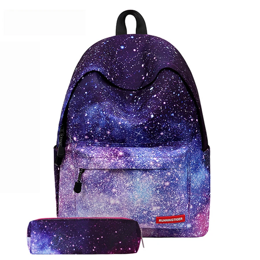 Multicolor Backpack Stylish Bookbags For Teenager Harajuku Women Star Universe Space School Bags | Unisex Backpacks