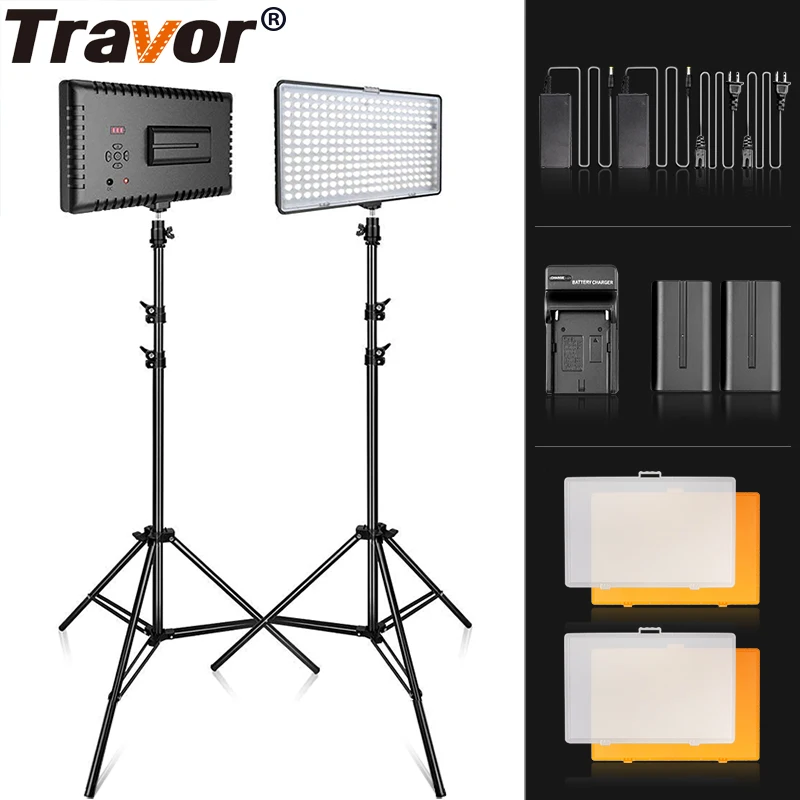 Travor 2 в 1 Led видео свет 240 шт. Диммируемый двухцветное студийное освещение для