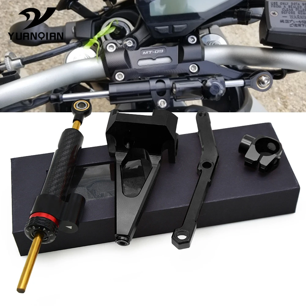 

Для YAMAHA MT-09 MT09 FZ09 FZ-09 2013-2016 2017 2018 2019 мотоцикл углеродное волокно стабилизация руля демпфер Монтажный кронштейн комплект