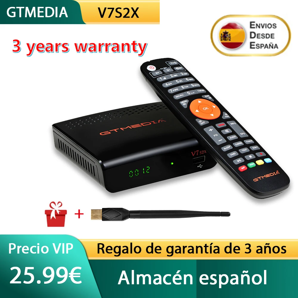 GTMEDIA V7S HD спутниковый ресивер с USB WI-FI DVB-S2 Freesat ТВ Декодер V7S2X запас в Европе Испания
