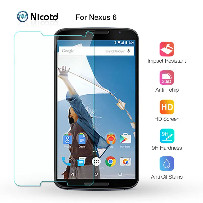 2 шт Защитное стекло для экрана защитное закаленное Google Nexus 6 6|Защитные стёкла и