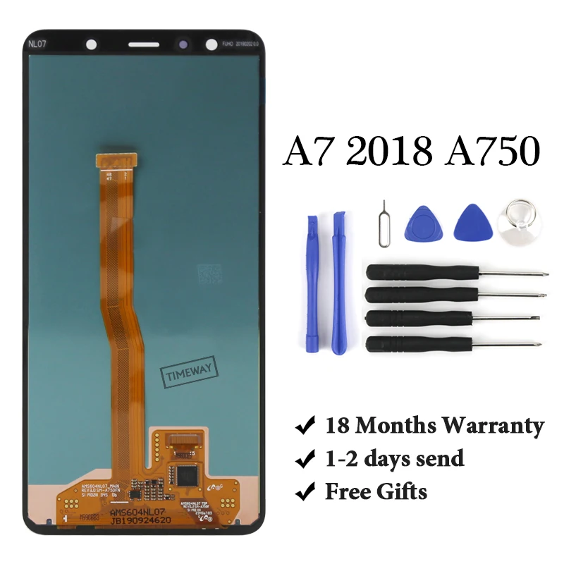 OEM For Samsung A7 2018 A750 A750F SM-A750F A750FN A750G LCD Display+Touch Screen Digitizer Assembly No Dead Pixel