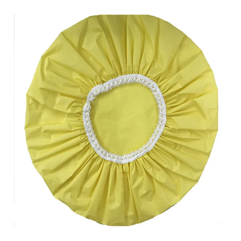

1Pcs Elastic Pure Color Swimming Hats Lace Hair Cover Waterproof Multi Purpose Bath Supplies Shower Cap