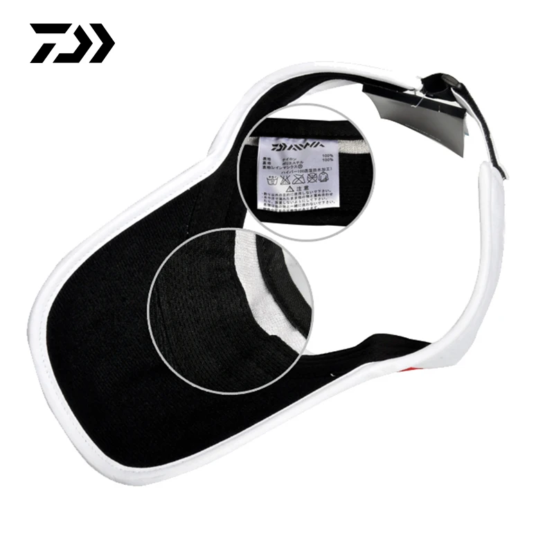 Daiwa Summer Visor Fisihing Sun Protection Hat Men Outdoor Sport Golf Running Sunshade Breathable Embroidery Letter Fishing Caps | Спорт и